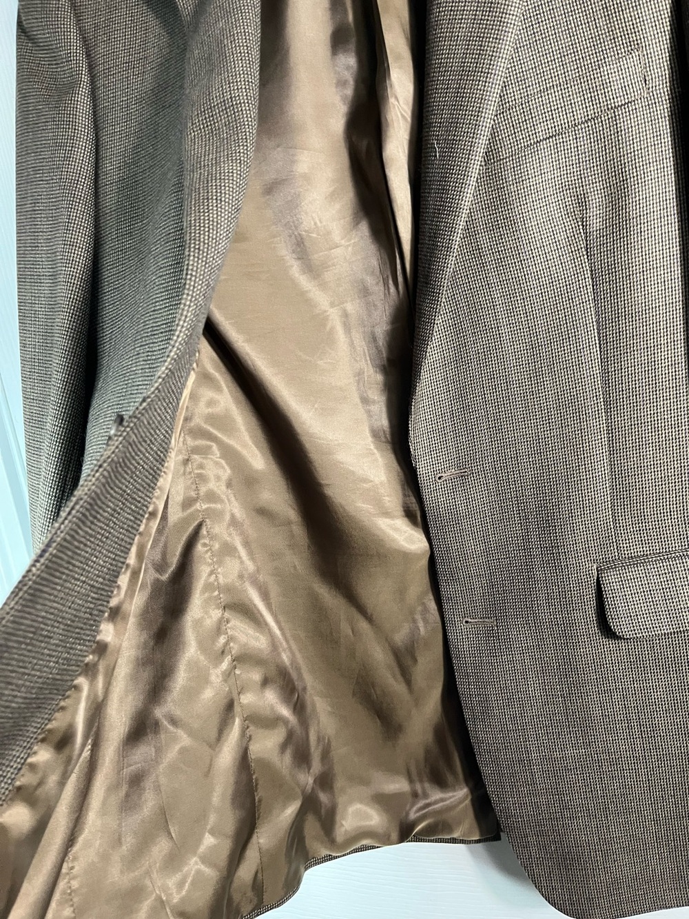 Ralph Lauren Wool Brown Micro-Check Men's Blazer 40L - Picture 6 of 8